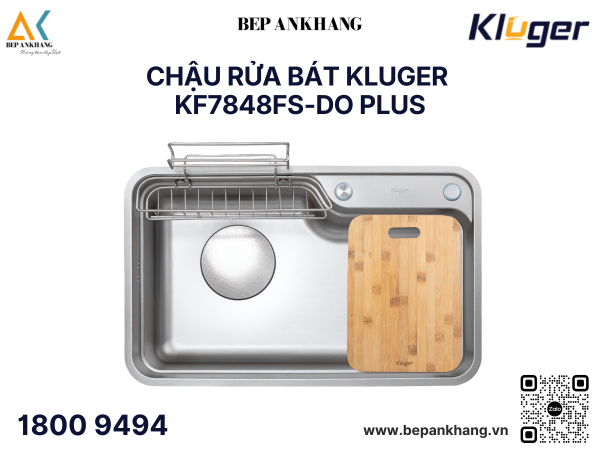 Chậu Rửa Bát 1 Hố Kluger KF7848FS-DO Plus - Thương Hiệu Việt Nam